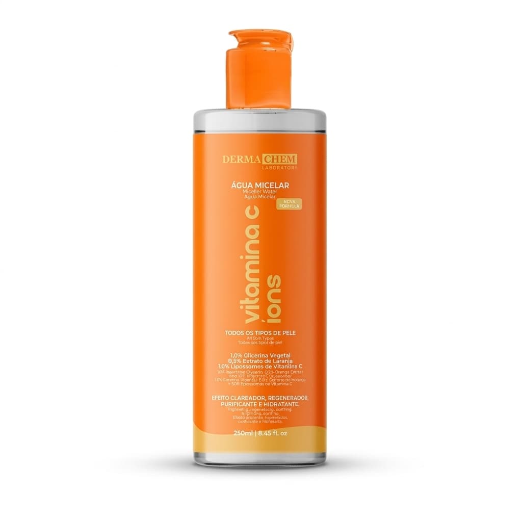 Dermachem Água Micelar Facial Vitamina C Íons Efeito Clareador Anti-manchas 250ml