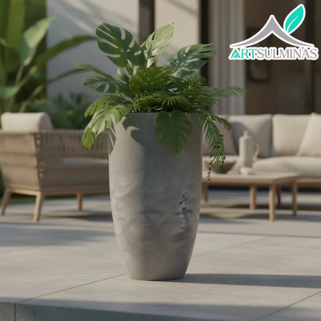 Vaso De Planta Decorativo Luxo Moderno Jardim Sala Casa Studio Polietileno Estilo Vietnamita