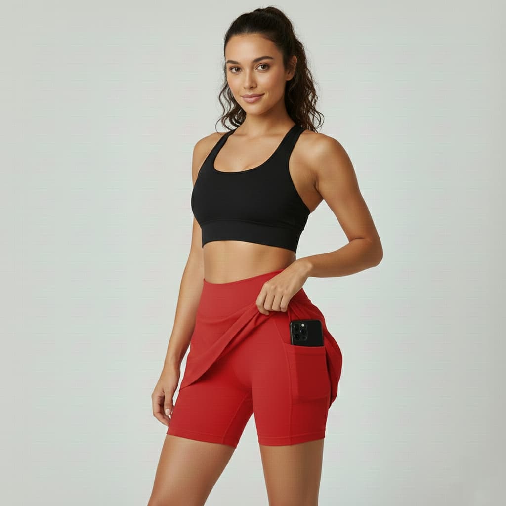 Shorts Saia Feminino Esportivo com Bolso Interno para Celular – Ideal para Academia, Corrida e Treinos