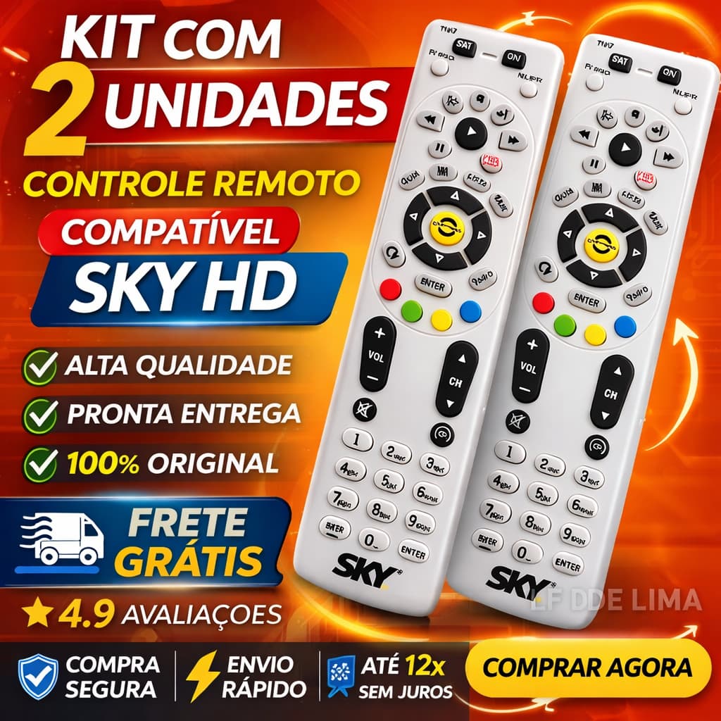 Controle Remoto Para Sky HDTV HD Plus H67 Original