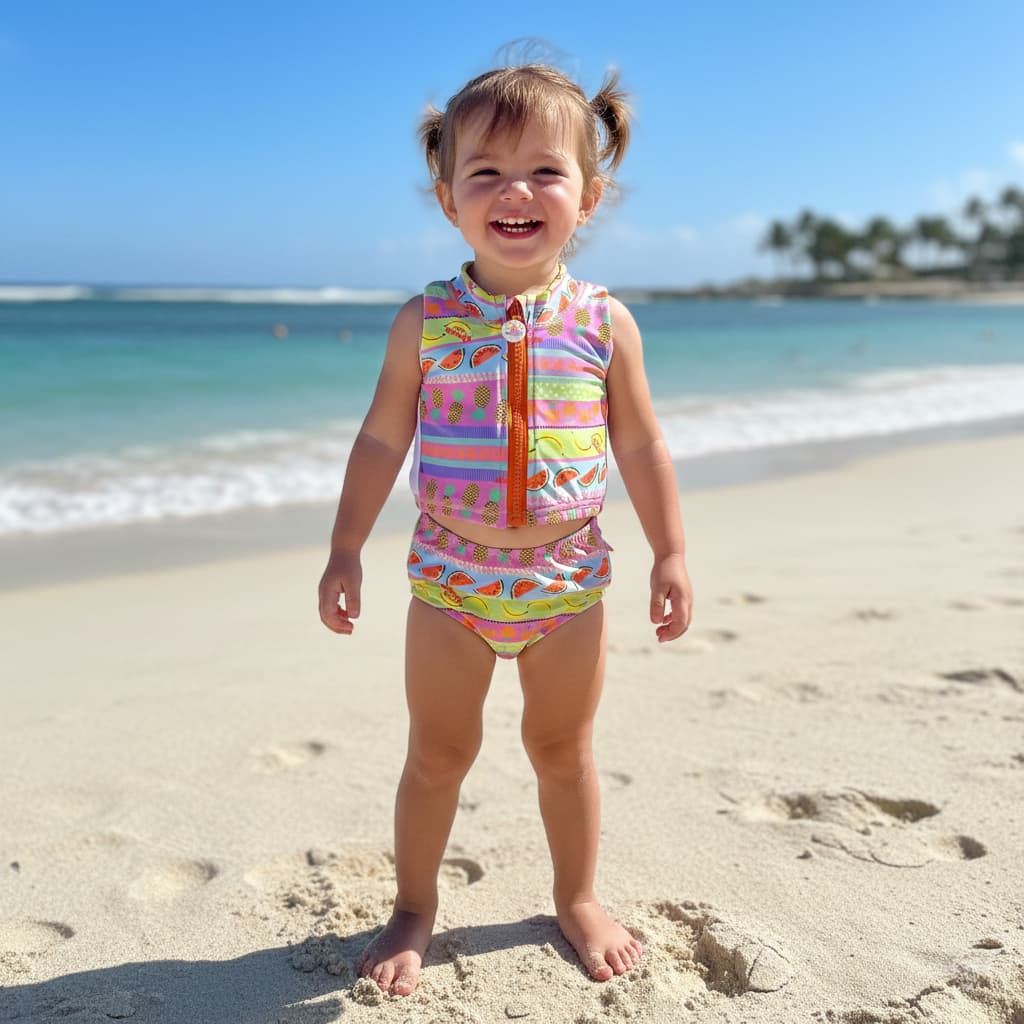 Moda Infantil Menina Praia Biquíni Cropped Regata Conjunto Verão Piscina