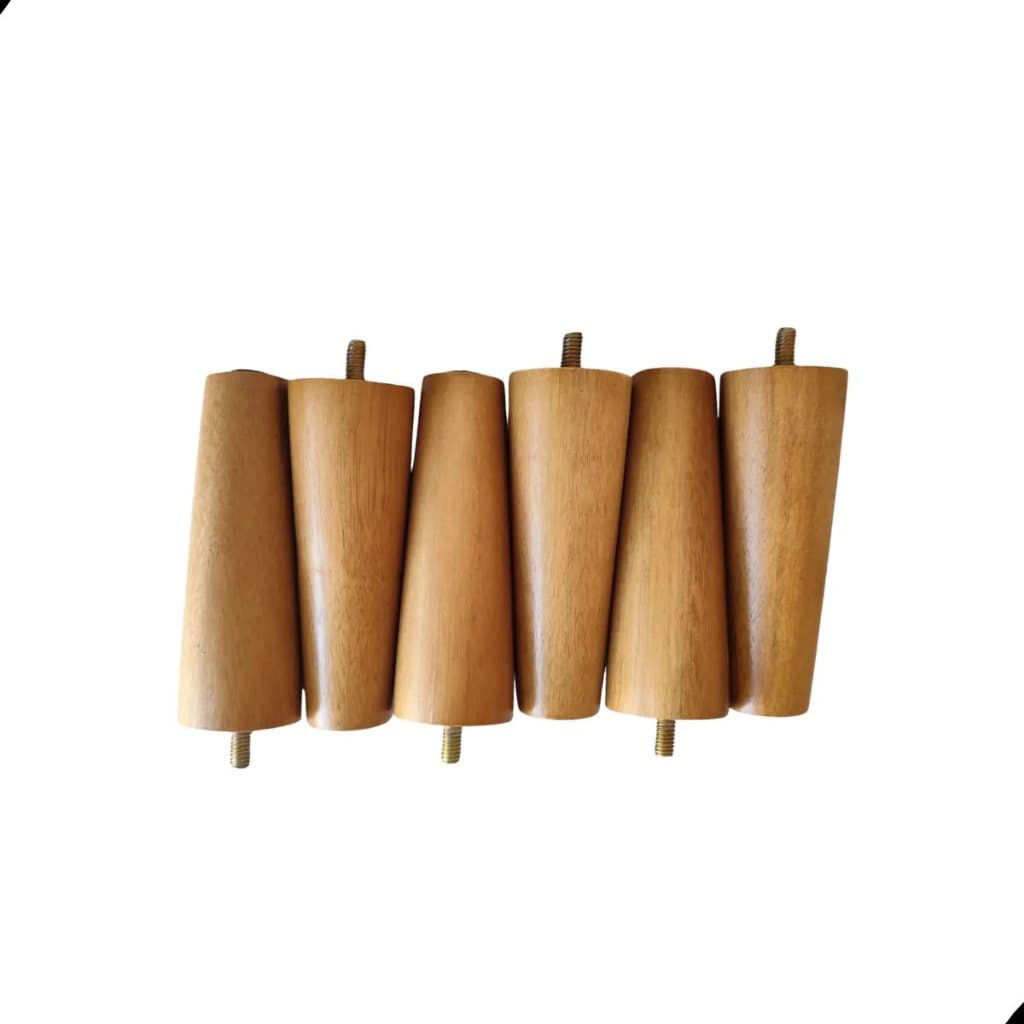 6 Un Pés Palitos 12 Cm Madeira Eucalipto Móveis Cama Box Resistente Marrom