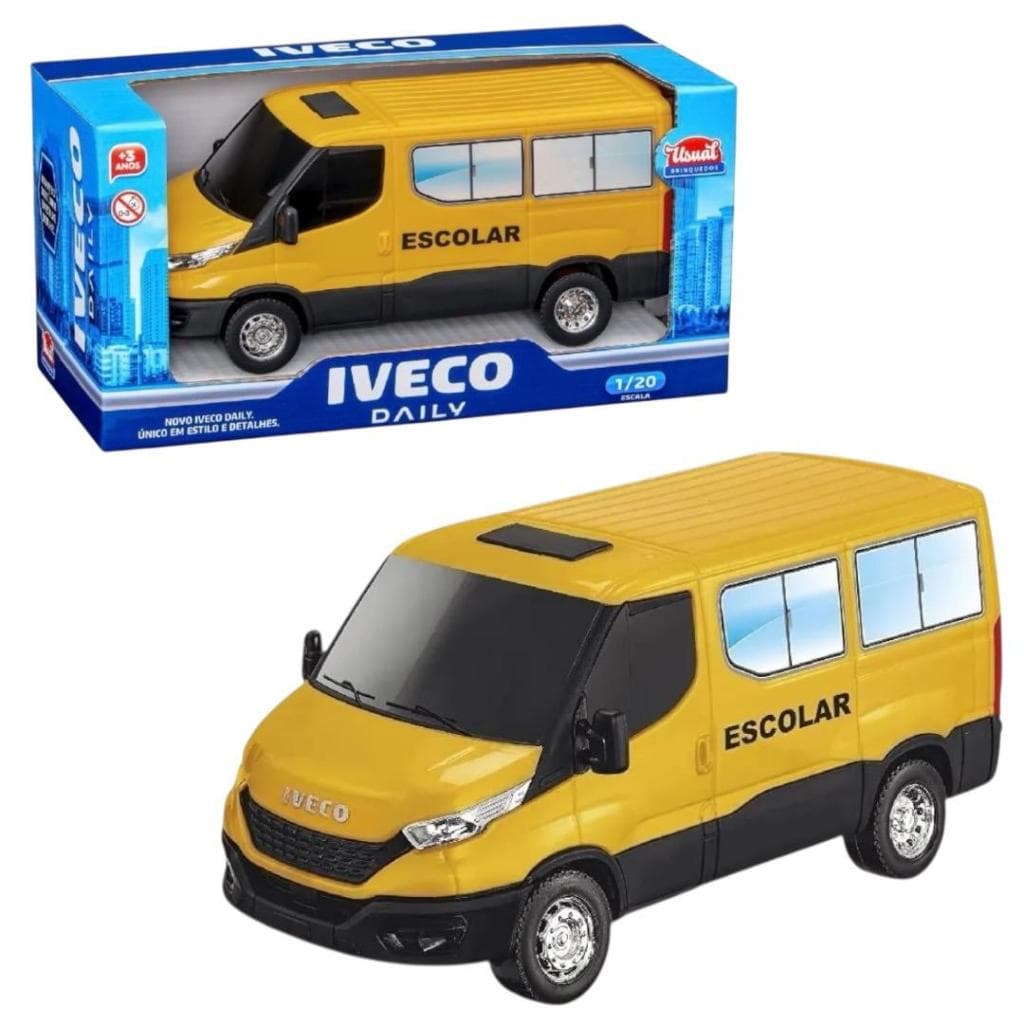 Brinquedo Infantil Lindo  Iveco Daily Carro Escolar Amarelo Usual 481