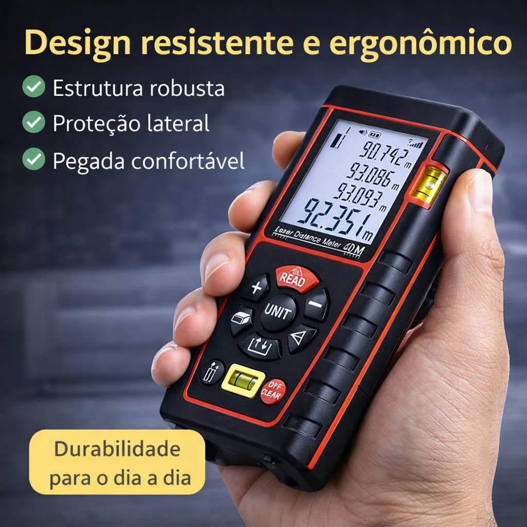 Trena Laser Digital 40m Medidor de Distância Alta Precisão Nível Digital LCD