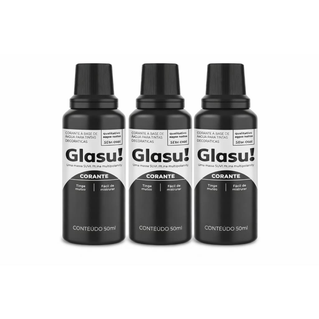 Corante Preto Suvinil Glasurit 50ml Kit 3 Unidades