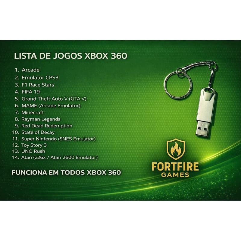 PENDRIVE COM JOGOS XBOX 360