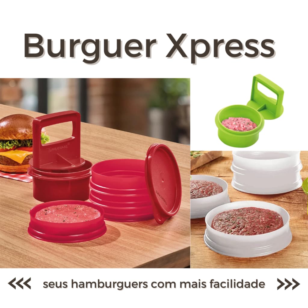 Tupperware Burguer Express Prensador E Moldador Verde original forma para hamburguer tapaué