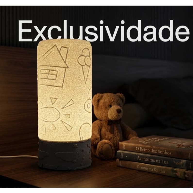 Luminária Abajur De Mesa Lampada Led Quarto Estampada desenho infantil