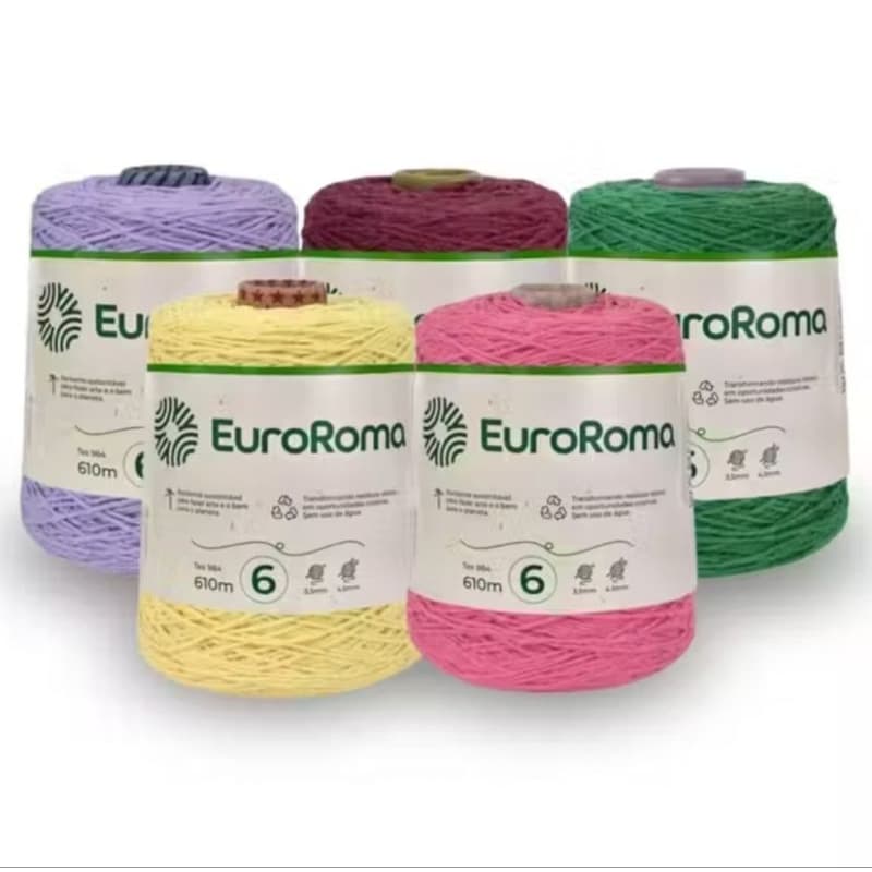 BARBANTE EUROROMA espessura 6 - 600g , 610mts colorido