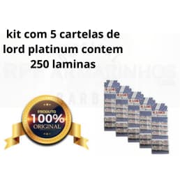 KIT 5 CARTELAS DE LORD PLATINUM CONTEM 250 LAMINAS INTEIRAS