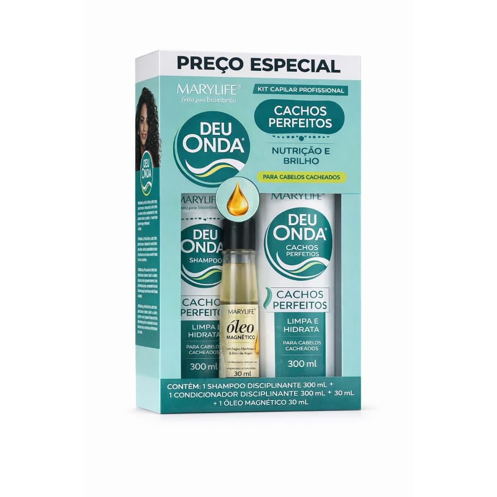 🔥 Kit Capilar Nutritivo Deu Onda Mary Life – Hidratação e Definição para Cachos