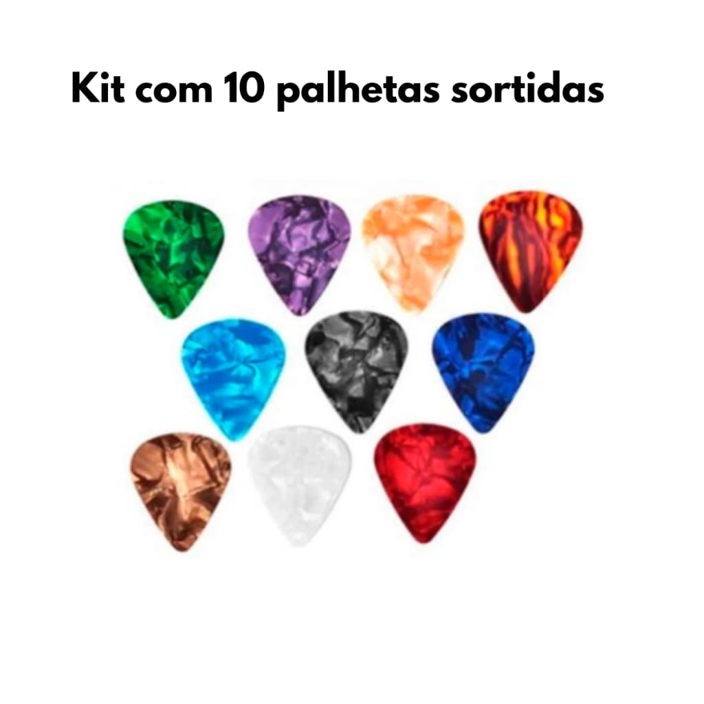 Palhetas Para Guitarra Violão Ukulele & Viola KIT com 10 Palhetas