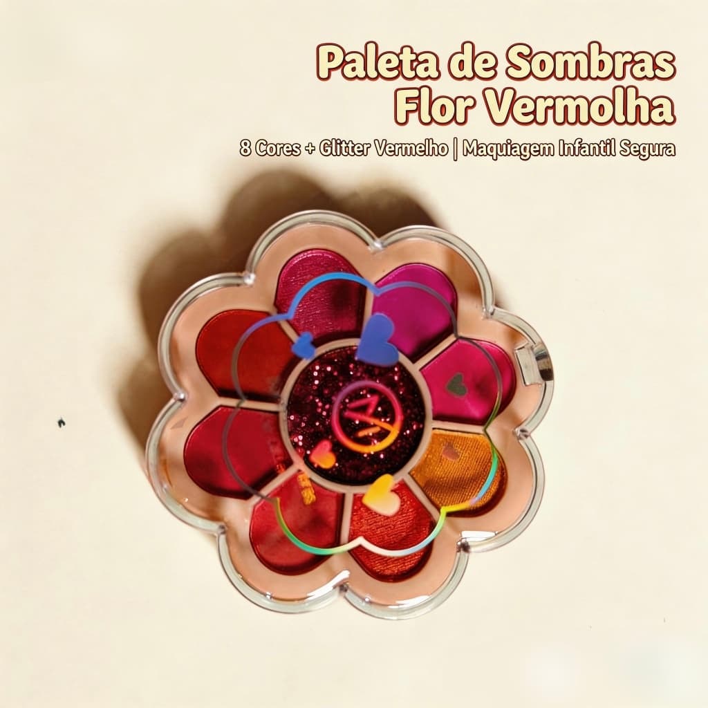 Paleta de sombras de olho floral - 8 tons vibrantes, ideal para makeup diário e festas