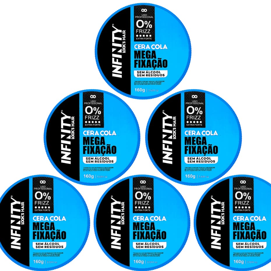 Cera Modeladora Cola Mega Fixação 160g 6 unidades - INFINITY LOOKS HAIR