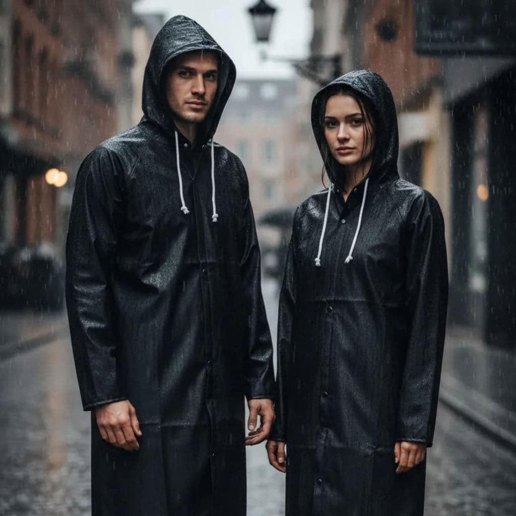 1 Capa De Chuva Para Adultos 100% Impermeável Reutilizável