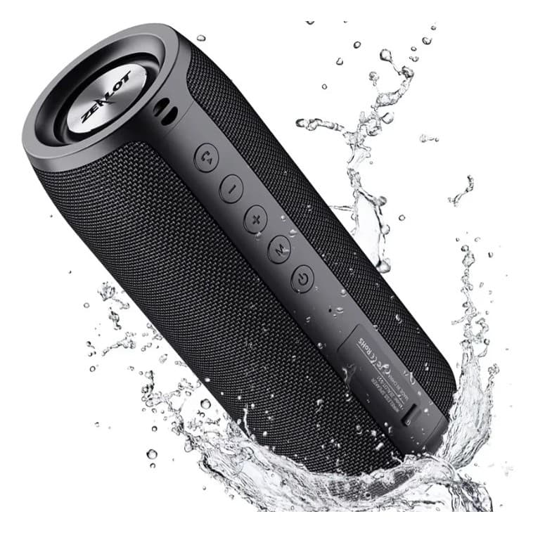Caixa De Som Preto Portátl Bluetooth 5.0 Zealot S51 À Prova D'Água IPX5