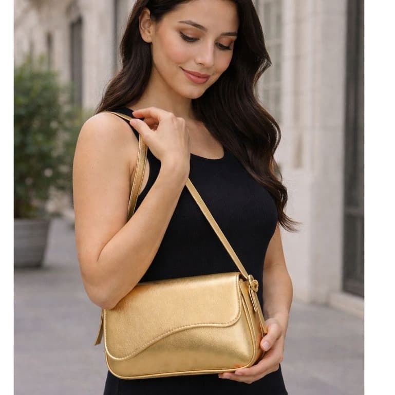 Bolsa Feminina de Ombro Elegante Alça Regulavel Brilhante