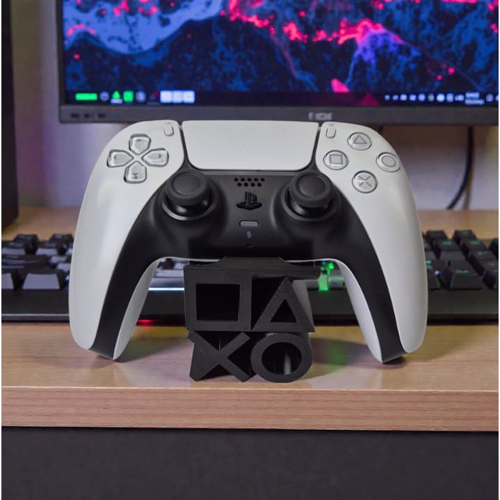 Um Suporte Video Gamer Ps5 Ps4 Xbox Controle Quarto Preto