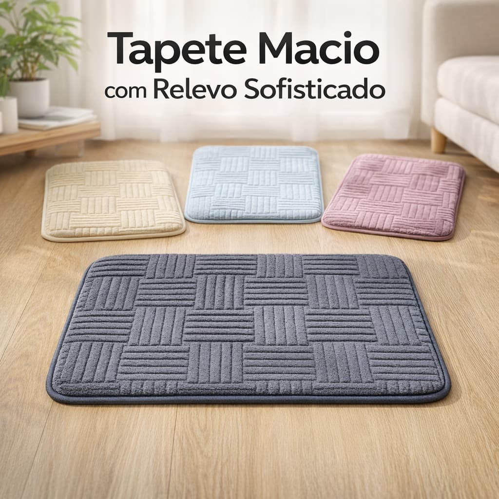 Tapete Macio Antiderrapante 40x60 Banheiro Quarto Sala Cozinha Entrada Absorvente Poliéster Sortido
