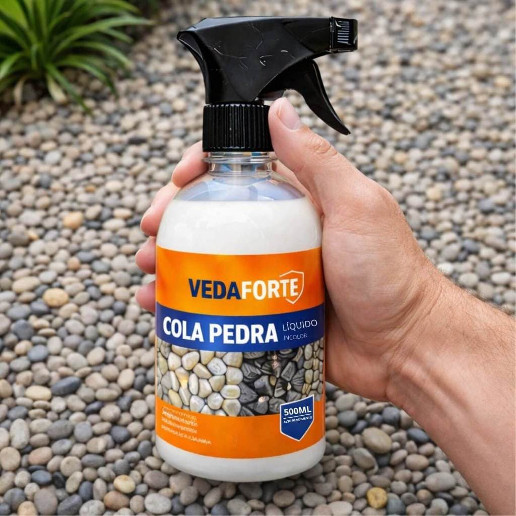 Cola Pedra Fixador Trava Pedras Seixos para Jardim com Borrifador 500 ml