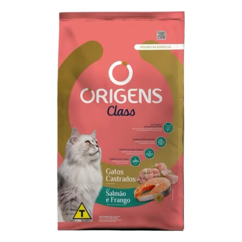 Ração Origens Class Gatos Castrados Salmão e Frango 1kg – Nutrição Completa para Gatos Adultos