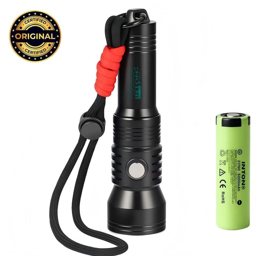 Lanterna Subaquática para Mergulho Técnico e Emergência IP68 com Alcance de aproximadamente 300 Metros 1800 lumens Inton