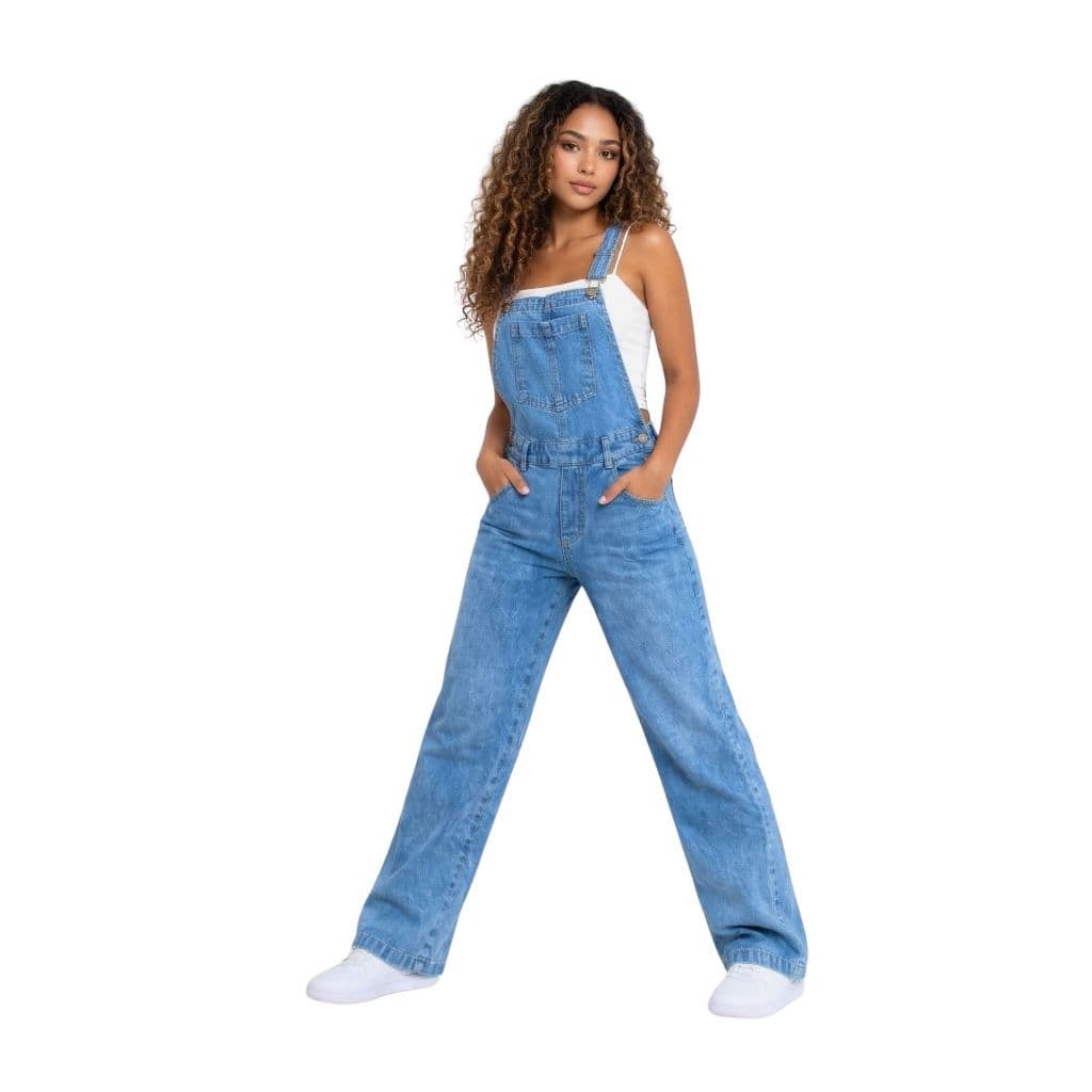 Macacão Jeans Feminino Jardineira Calça Slim Cintura Alta Jeans Com Elastano Moda Feminina Modelagem