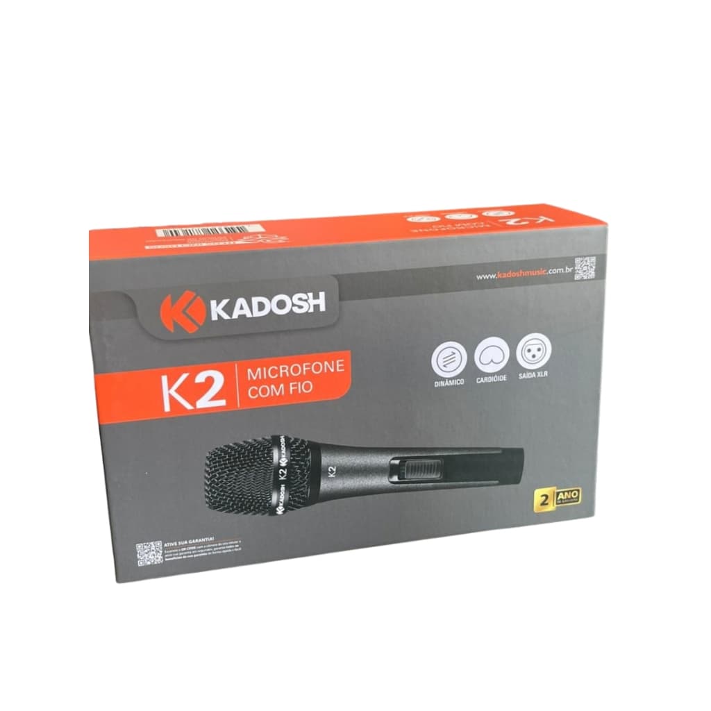Microfone Kadosh K-2 Profissional Dinâmico XLR + Cachimbo