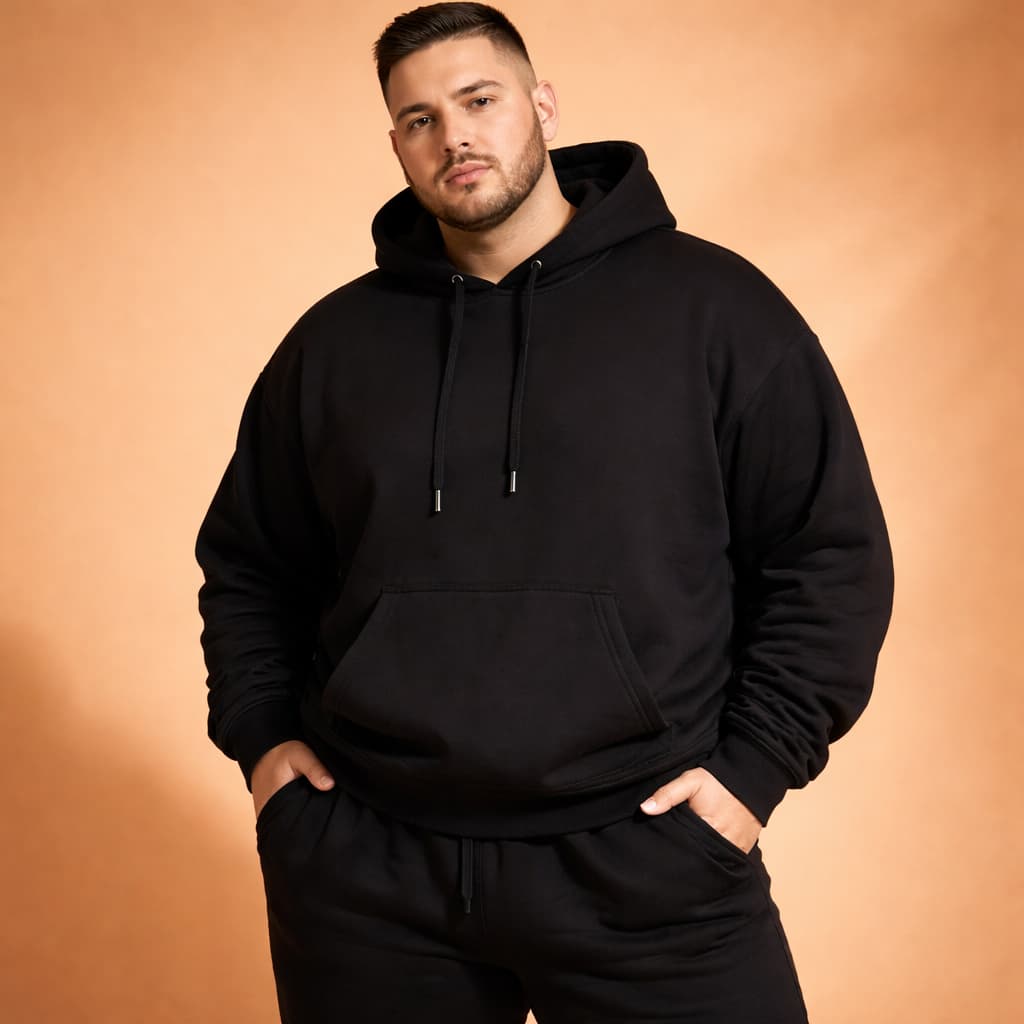 Kit Conjunto Moletom e Calça Conjunto Masculino Feminino Plus Size Canguru Capuz Flanelado Inverno Frio Algodão