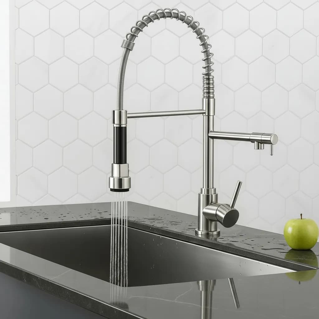 Torneira de Mesa Cozinha Gourmet  com Ducha Extensível Para Cozinha 51,5cm Inox
