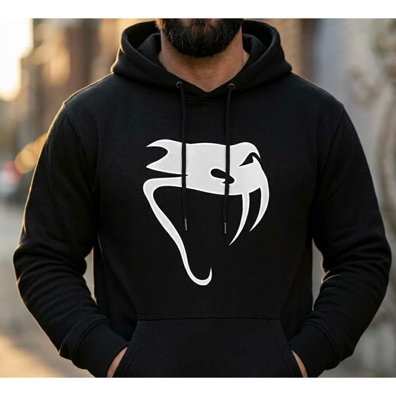 moleton Veneno Unisex modelo canguru com bolso e capuz