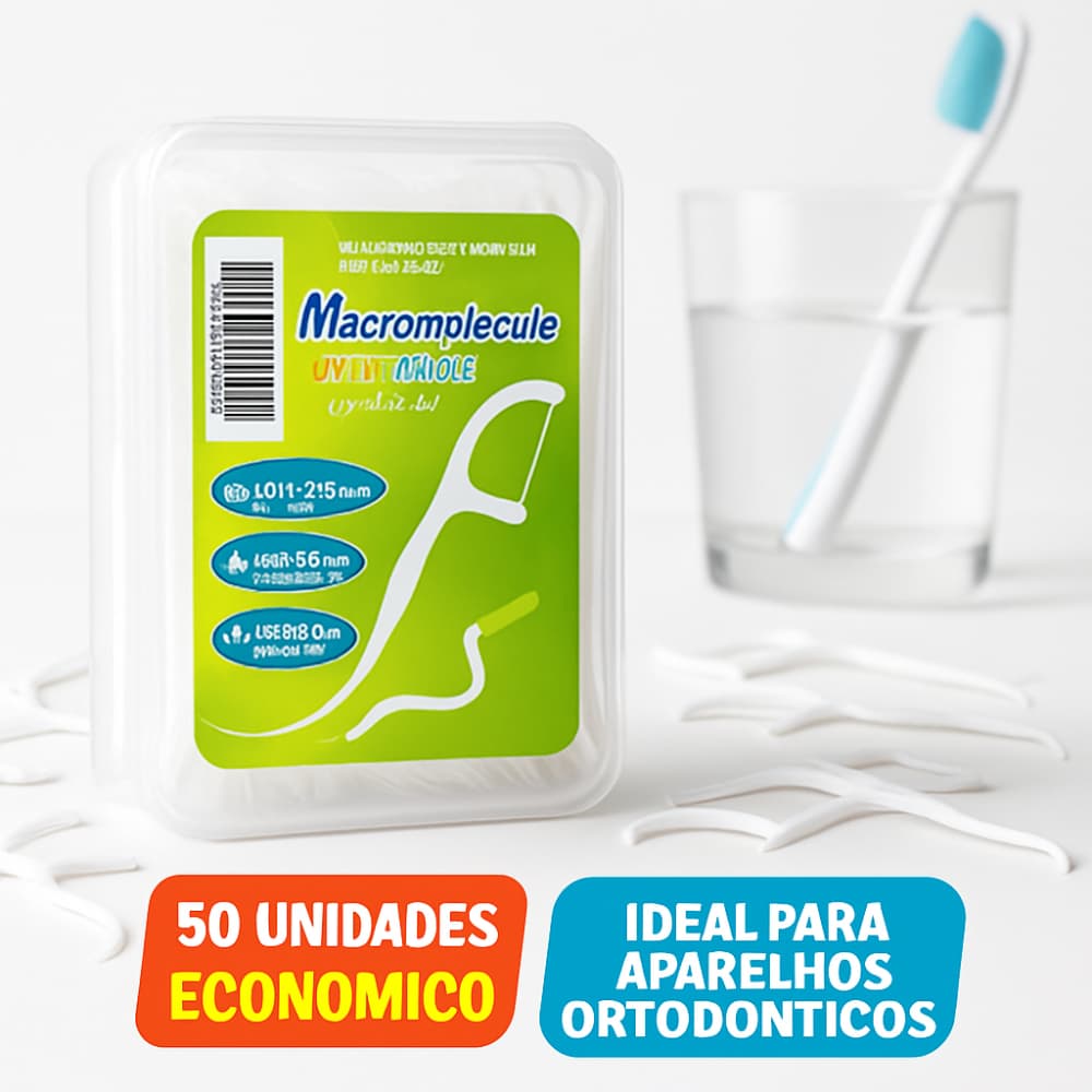 Kit 250/500 Pçs Fio Dental em Formato de Arco Ultra Fino Limpeza Entre Dentes Bucal Eficaz Premium
