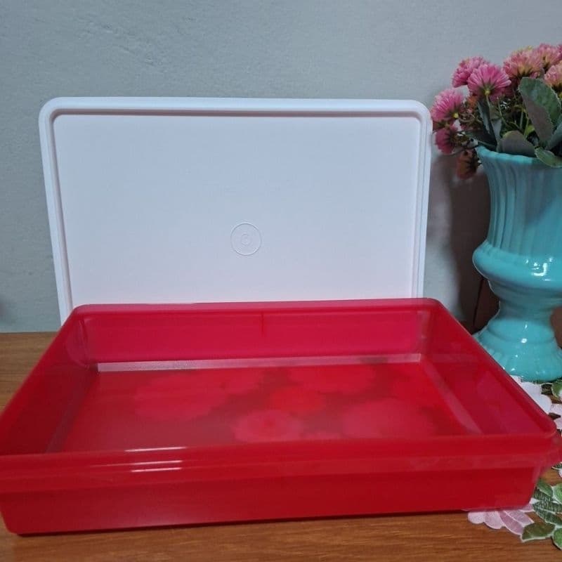 Tupperware Pote Refri Box 3,5 litros vermelha linha de Geladeira,praticidade, organização