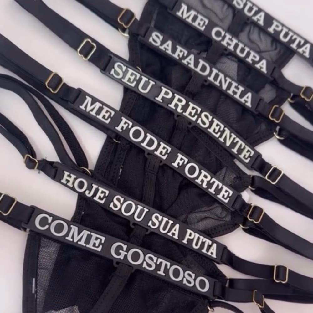 Calcinhas Fio Neon com Frase Que Brilha no Escuro Alça Ajustável Moda Íntima