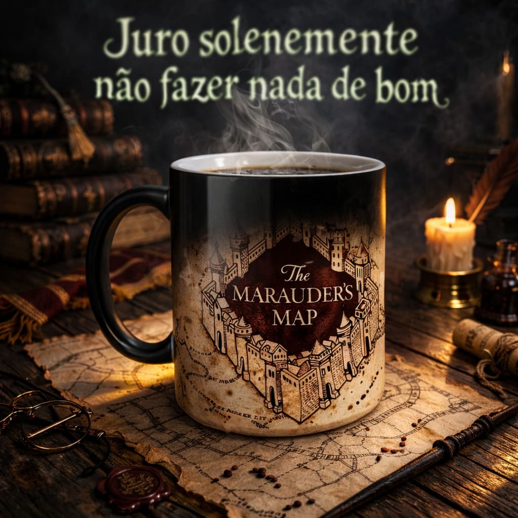Caneca Mágica Harry Potter Mapa Do Maroto.