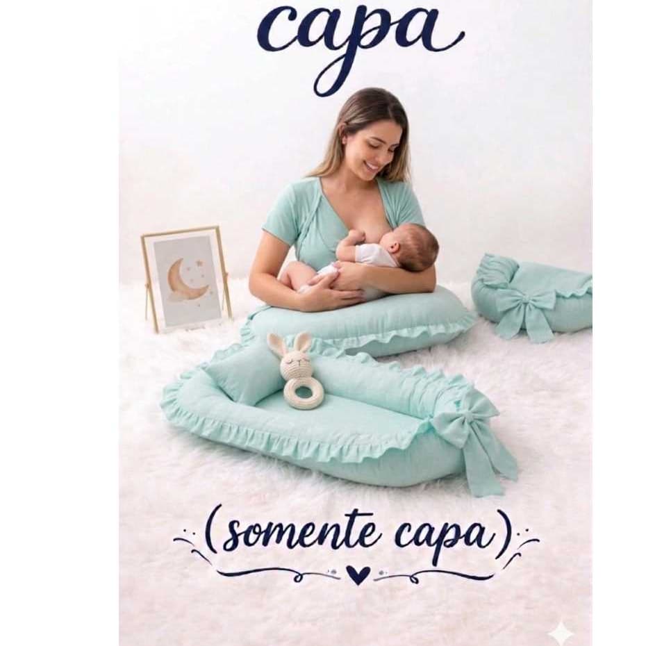 Capas De Ninho Redutor de Berço E Almofada De Amamentação Com Laço E Zíper