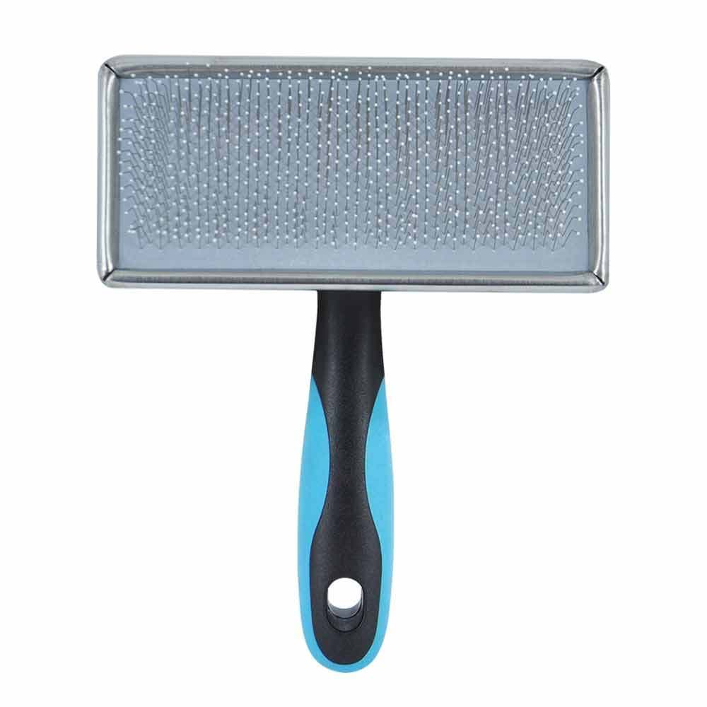 Rasqueadeira Plana Com Bolinhas M ProPetz Azul