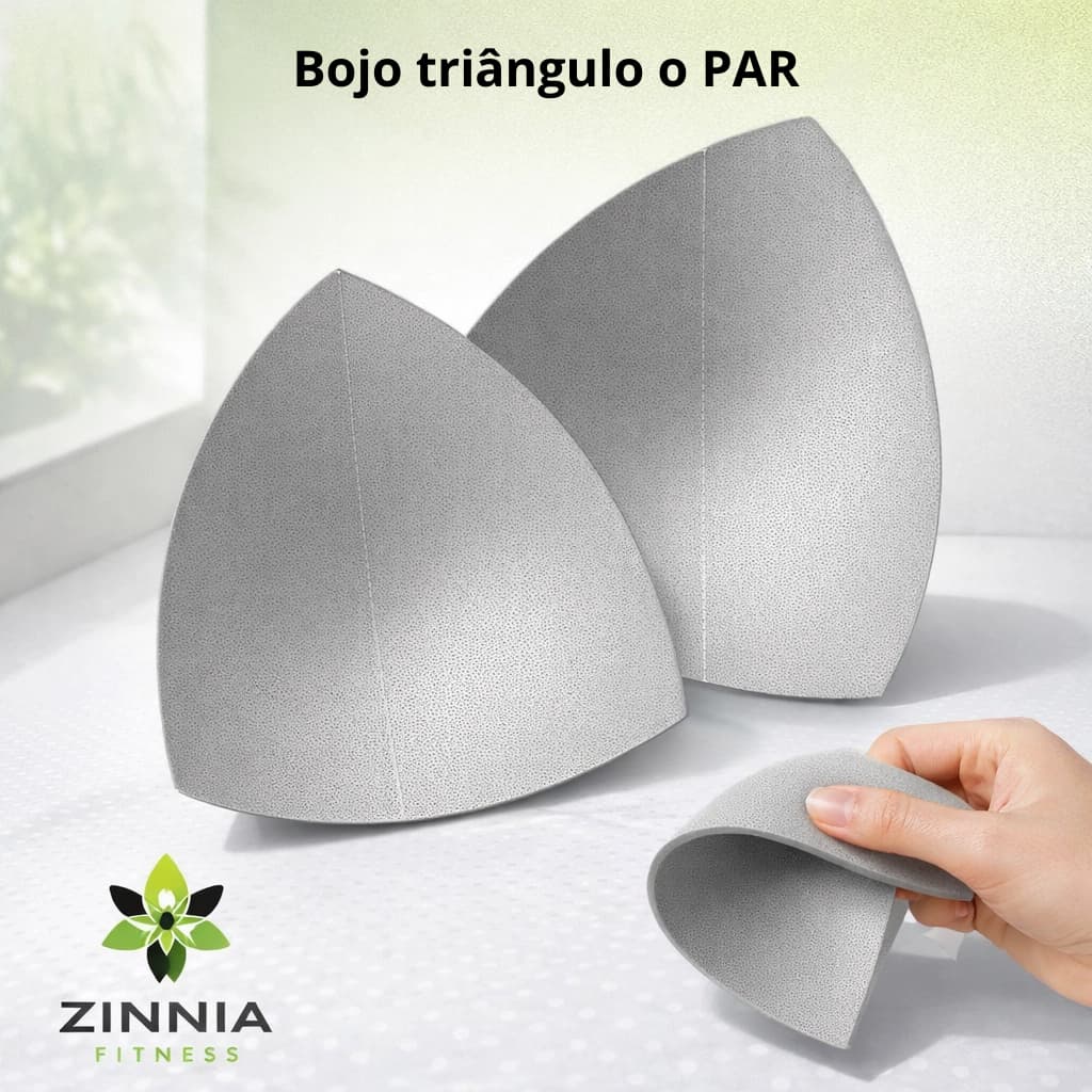Kit 2 Unidades Bojo Triângulo Espuma Macia Não Deforma Removível para Biquíni Top Academia