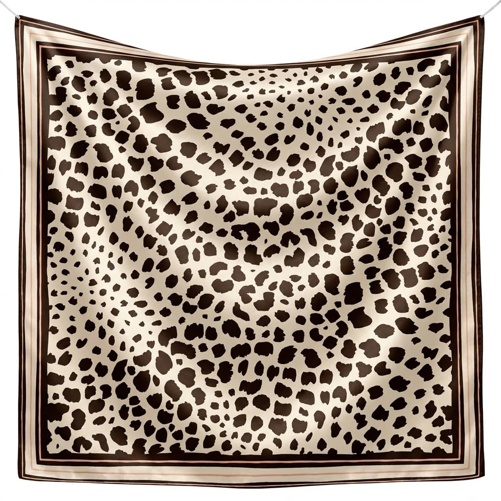 Lenço Feminino 90X90 Em Cetim Para Cabelo Bolsa Pescoço Echarpe Cachecol Moda Aura Felina Pegadas