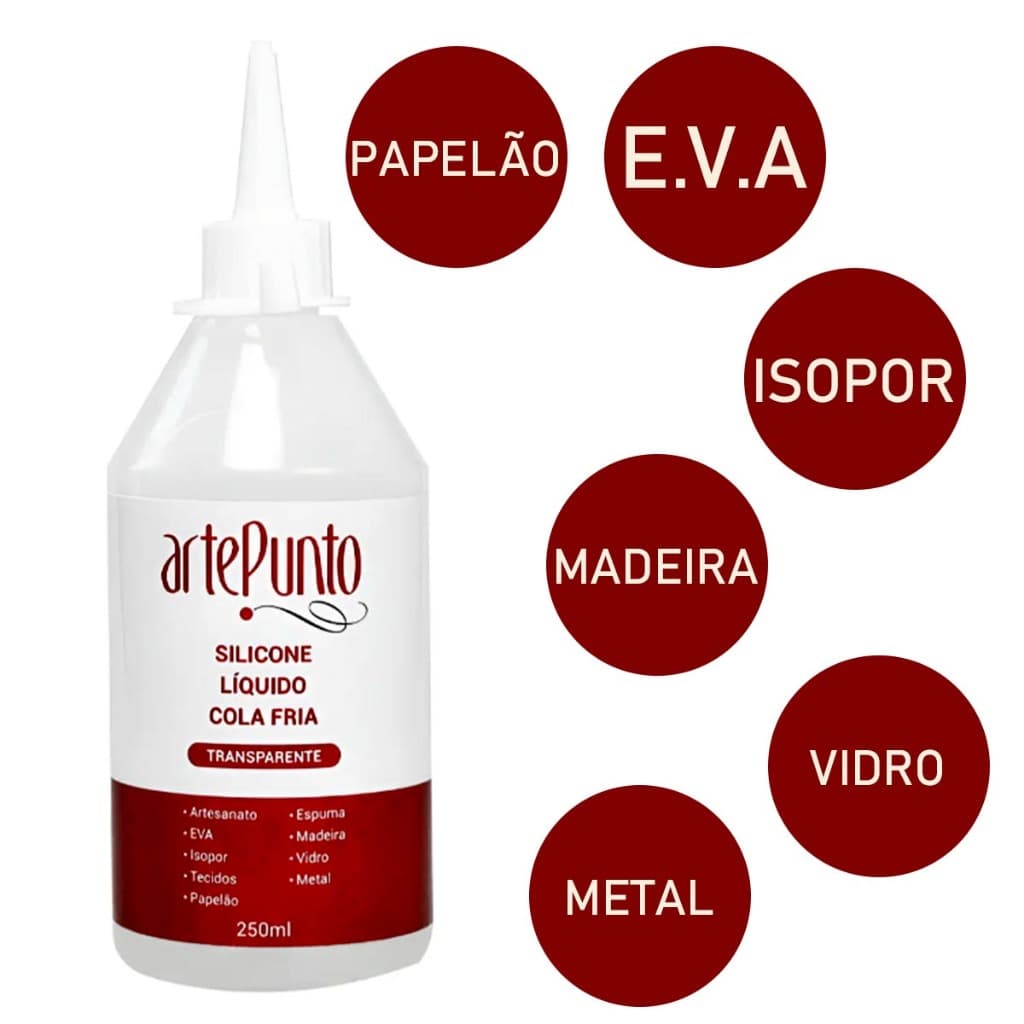 Cola de Silicone Líquida Multiuso Artesanato Geral 250 ml