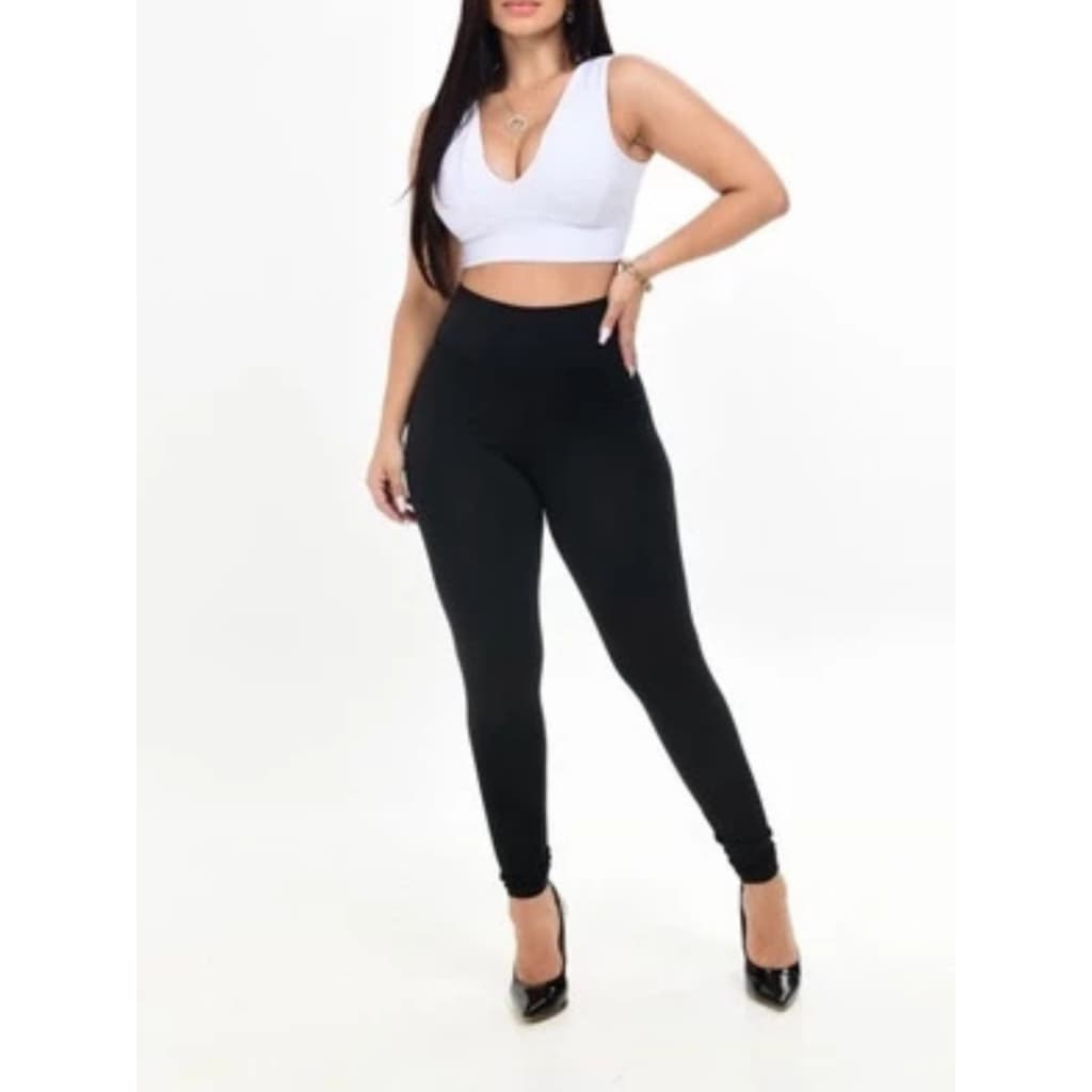 Legging Flanelada Grossa Calça Leg Peluciada Forrada Por Dentro Costura Reforçada