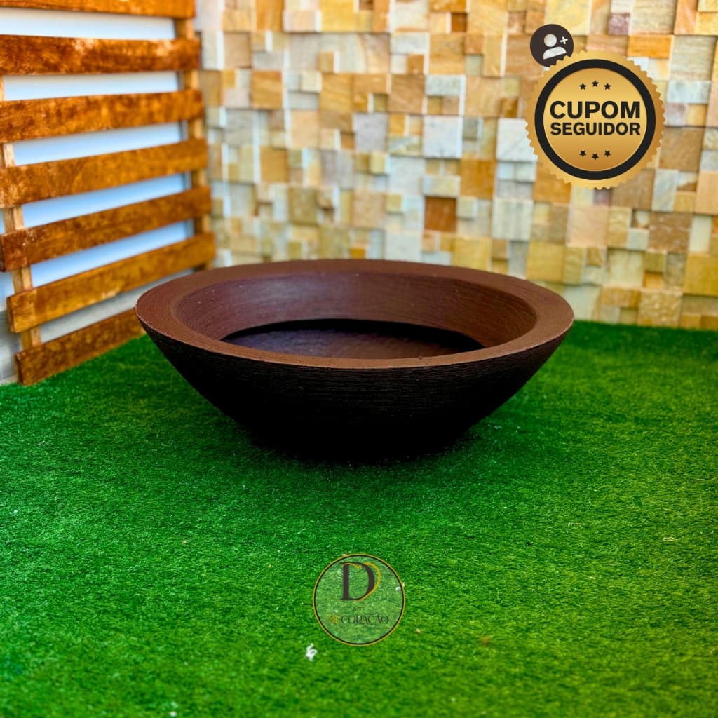 Vaso de Planta Bacia P em Polietileno Escovada Ideal para Suculentas Sala Jardim Varanda