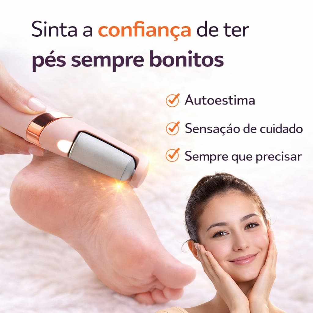 Lixa de Pé Elétrica Recarregável Removedor de Calos Pedicure USB à Prova D'água