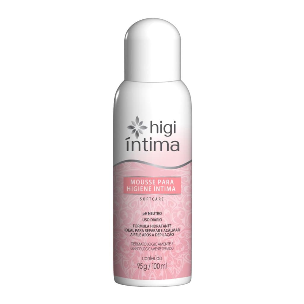 Mousse Íntimo de Banho Feminino Softcare 100ml com pH Neutro e Fórmula Hidratante Higi Íntima