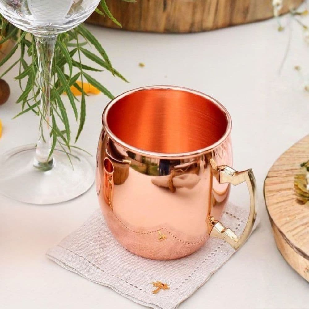 Caneca Moscow Mule Em Cobre Puro 500 Ml Impermeabilizada