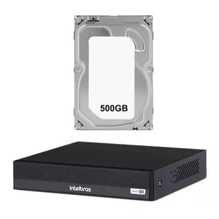 Kit Gravador Digital Dvr Mhdx 1104-c Intelbras + Hd 500gb Nb PROMOÇÃO.