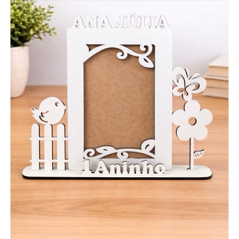 Kit 35 Porta Retrato 10x15 Modelo Jardim Encantado Branco