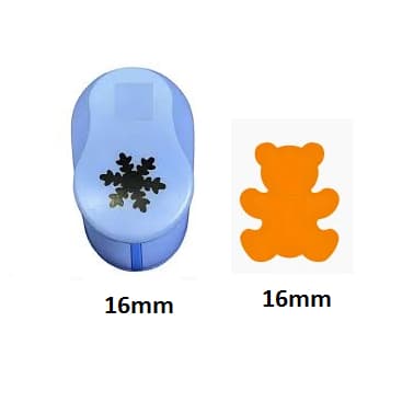Kit 2 Cortador De Papel E Eva - Urso 16mm + Neve 16mm