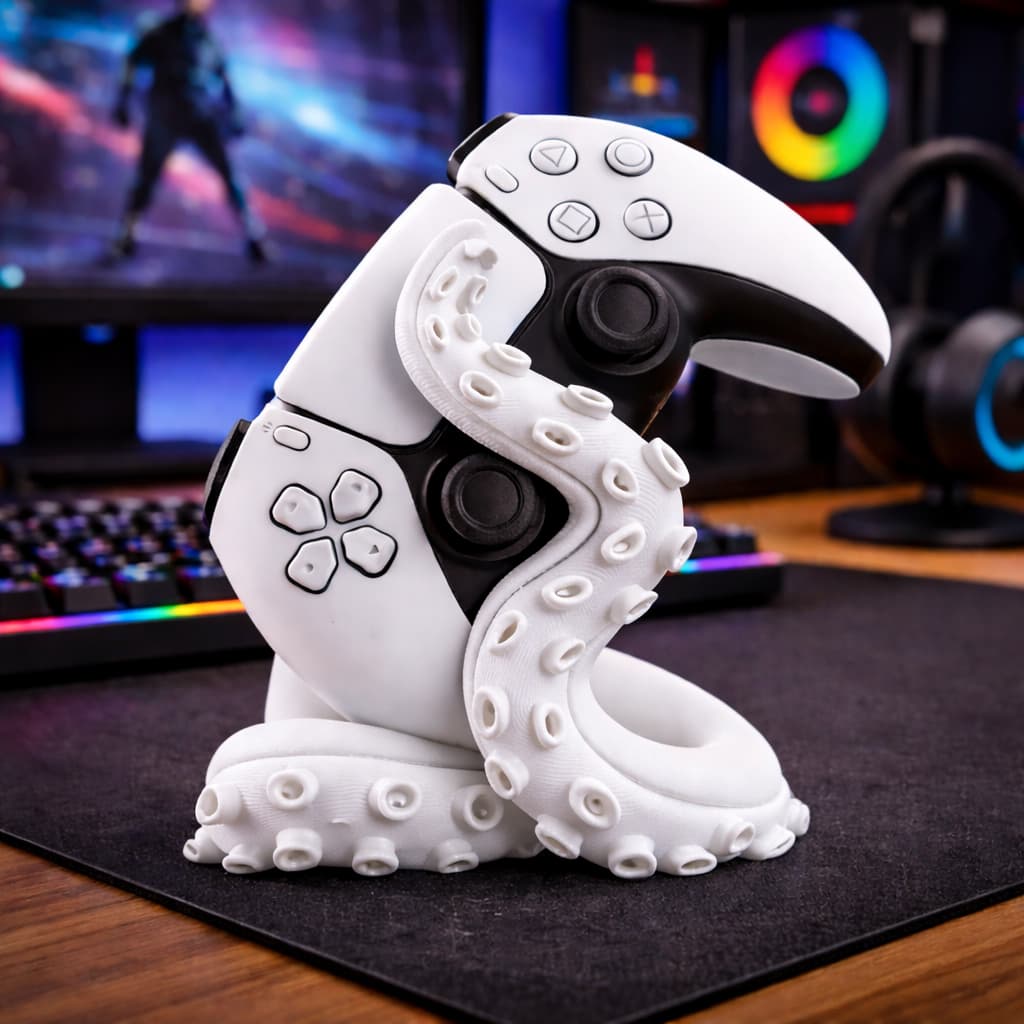 Suporte Polvo para Controle PS5 DualSense – Base Gamer Criativa Antiderrapante | Várias Cores