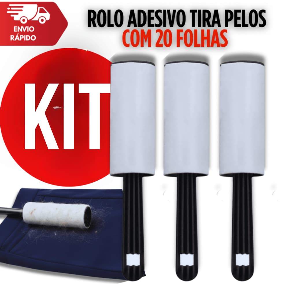 Rolo Adesivo Tira Pelos Cabelos Fiapos Roupa Tecido Cama Sofá Pó Limpeza Versátil Premium Utilidades